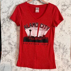 Ladies Alamo City San Antonio Texas Short Sleeved V Neck Tee Shirt‎ Pre-…